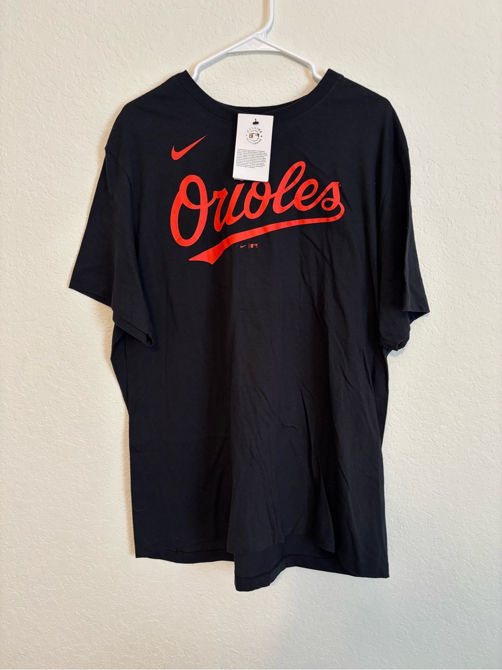 Nike Black T-Shirt with Red Orioles Script